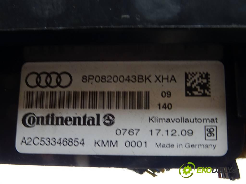 Audi A3 8P  2010 103 kW LIFT HATCHBACK 5D 2.0TDI 140KM 08-13 2000 Panel ovládania kúrenia 8P0820043BK (Prepínače, spínače, tlačidlá a ovládače kúrenia)