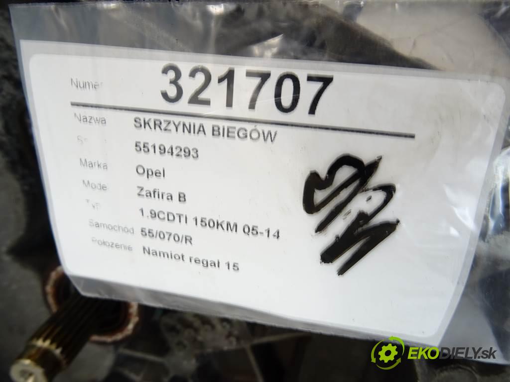 Opel Zafira B  2008 110 kW 1.9CDTI 150KM 05-14 1900 Prevodovka 55194293 (Prevodovky)