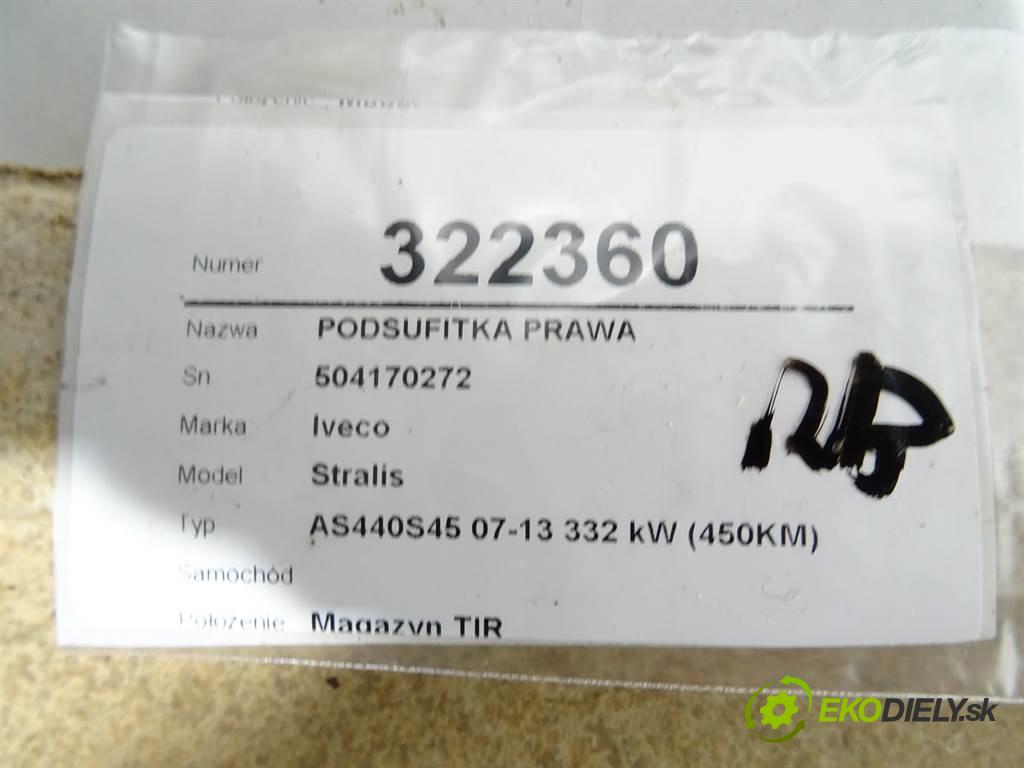 Iveco Stralis    AS440S45 07-13 332 kW (450KM)  Stropný tapacír pravá 504170272