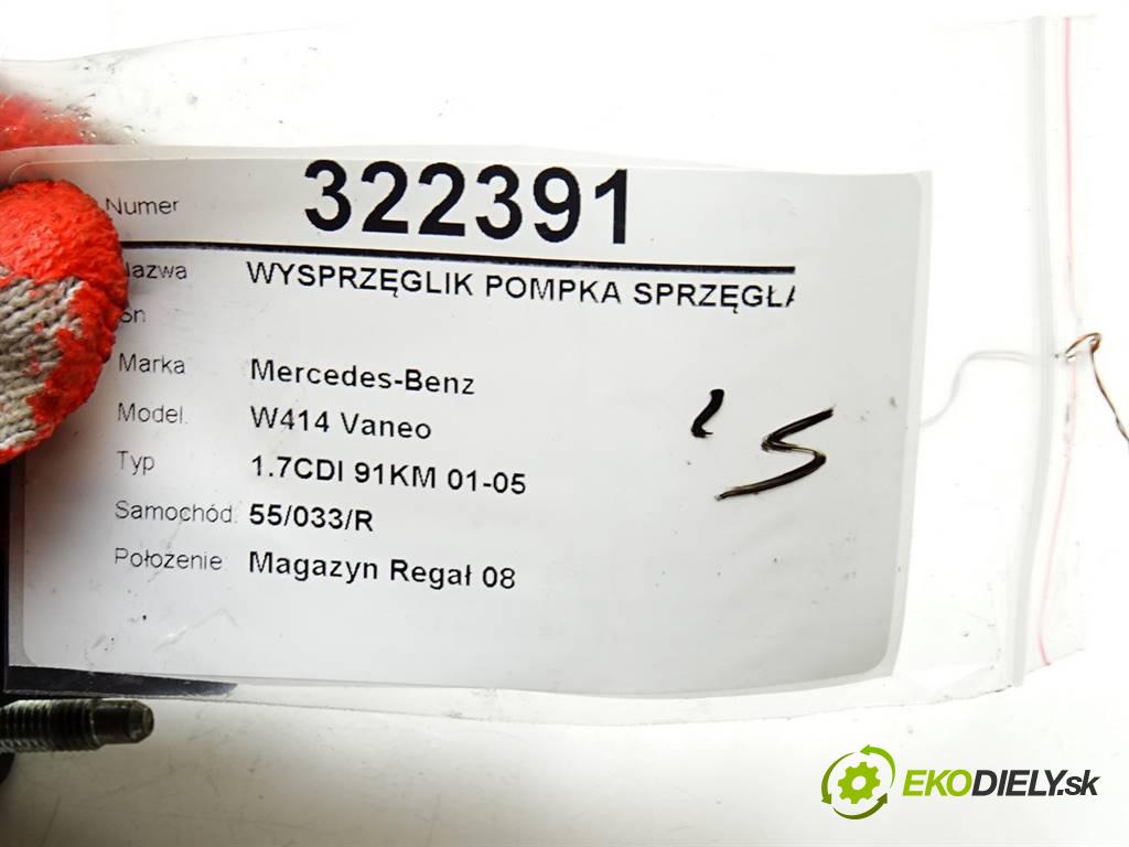 Mercedes-Benz W414 Vaneo  2005 67 kW 1.7CDI 91KM 01-05 1700 Spojkový valec pumpa spojky  (Valce a ložiská)