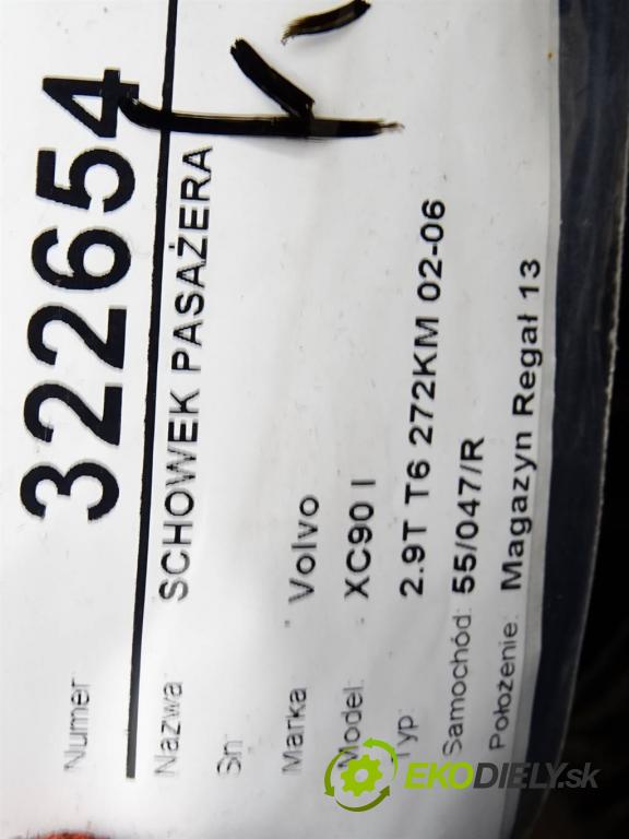 Volvo XC90 I  2003 200 kW 2.9T T6 272KM 02-06 3000 Priehradka, kastlík spolujazdca 3409563 (Priehradky, kastlíky)
