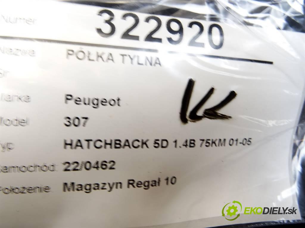 Peugeot 307  2002 55 kW HATCHBACK 5D 1.4B 75KM 01-05 1400 Pláto zadná  (Pláta zadné)