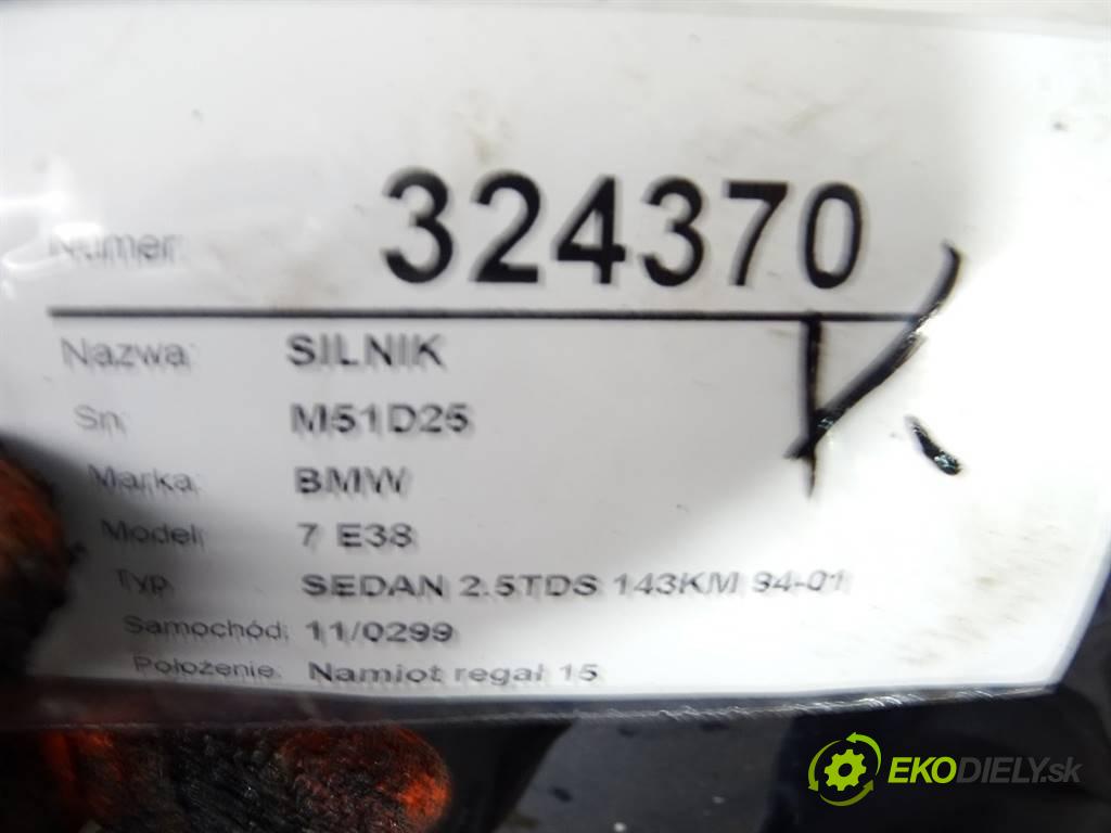 BMW 7 E38  1996 105 kW SEDAN 2.5TDS 143KM 94-01 2500 motor M51D25 (Motory (kompletní))
