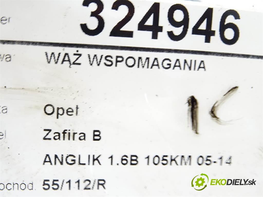 Opel Zafira B  2008 85 kW ANGLIK 1.6B 105KM 05-14 1600 hadica servočerpadlo  (Rúrky, hadice servočerpadla)