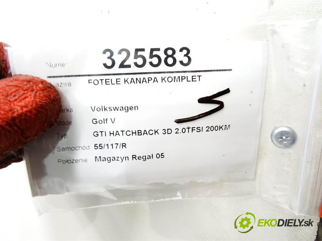 Volkswagen Golf V  2007 147KW GTI HATCHBACK 3D 2.0TFSI 200KM 03-09 1984 Sedadlá, sedačky Sedadlo GTI