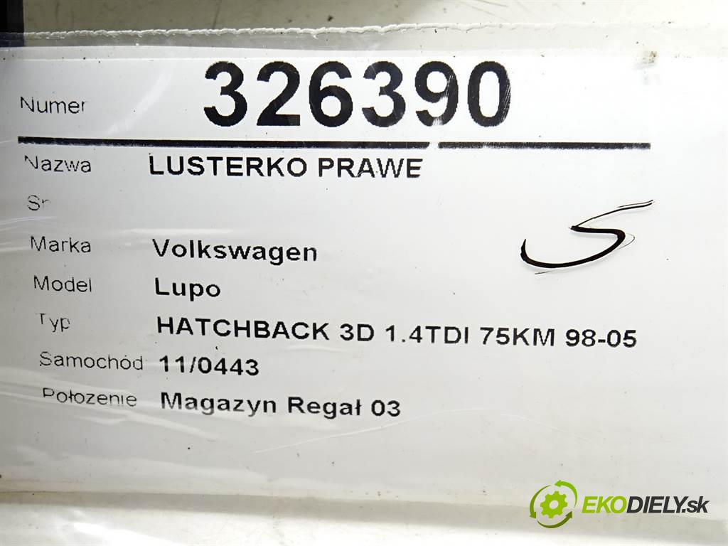 Volkswagen Lupo  2001 55KW HATCHBACK 3D 1.4TDI 75KM 98-05 1422 zpětné zrcátko pravé