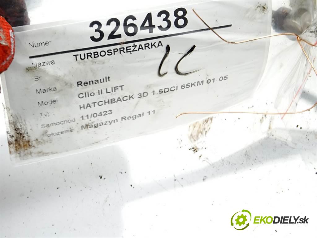 Renault Clio II LIFT  2002 60 kW HATCHBACK 3D 1.5DCI 65KM 01-05 1500 turbo 54359700002 (Turbodúchadla (kompletní))