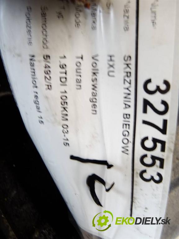 Volkswagen Touran 06 77 Kw 1 9tdi 105km 03 15 1900 Prevodovka Hxu Prevodovky Ekodily Cz