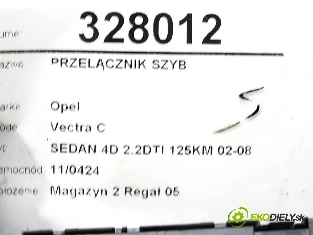 Opel Vectra C  2002 92 kW SEDAN 4D 2.2DTI 125KM 02-08 2200 Prepínač okien 09185952 (Prepínače, spínače, tlačidlá a ovládače kúrenia)