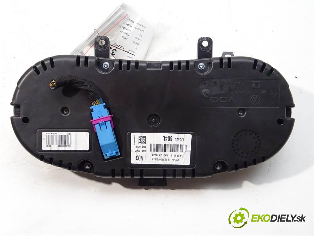 Seat Ibiza IV  2012 66 kW KOMBI 5D 1.6TDI 90KM 08-12 1600 Prístrojovka 6J0920804L (Prístrojové dosky, displeje)
