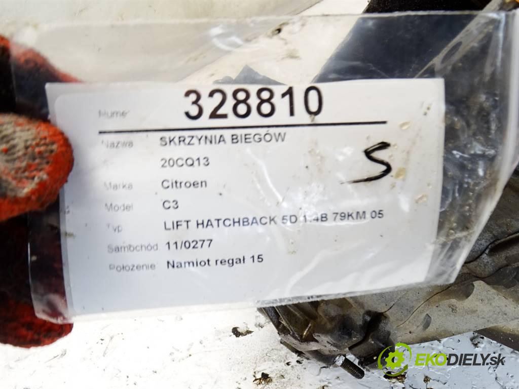 Citroen C3  2009 54 kW LIFT HATCHBACK 5D 1.4B 79KM 05-09 1400 Prevodovka 20CQ13 (Prevodovky)