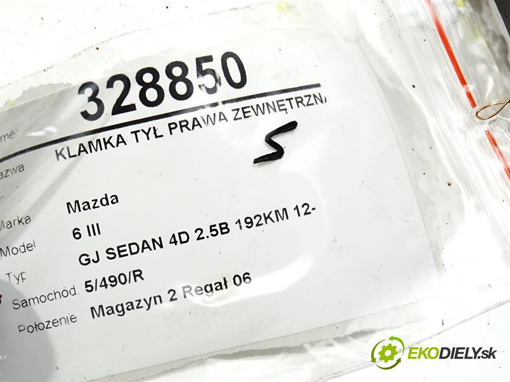 Mazda 6 III  2015 141 kW GJ SEDAN 4D 2.5B 192KM 12- 2500 Kľučka zad pravá vonkajšia  (Ostatné)