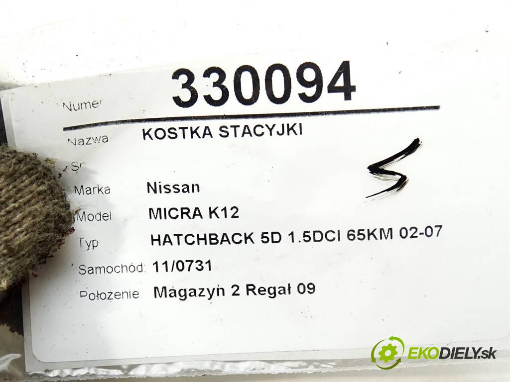 Nissan MICRA K12  2003 48 kW HATCHBACK 5D 1.5DCI 65KM 02-07 1500 Kocka, vložka spínacej skrinky  (Spínacie skrinky a kľúče)