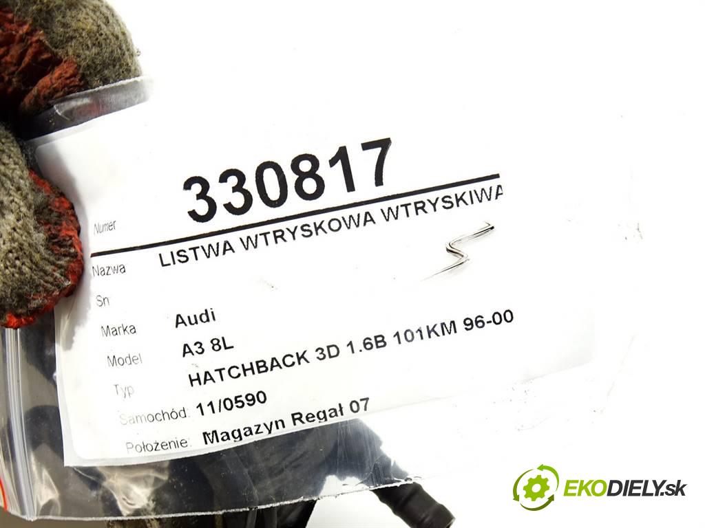 Audi A3 8L  1997 74 kW HATCHBACK 3D 1.6B 101KM 96-00 1600 Lišta vstrekovacia Vstrekovacie ventily 06A133317A (Vstrekovacie lišty)