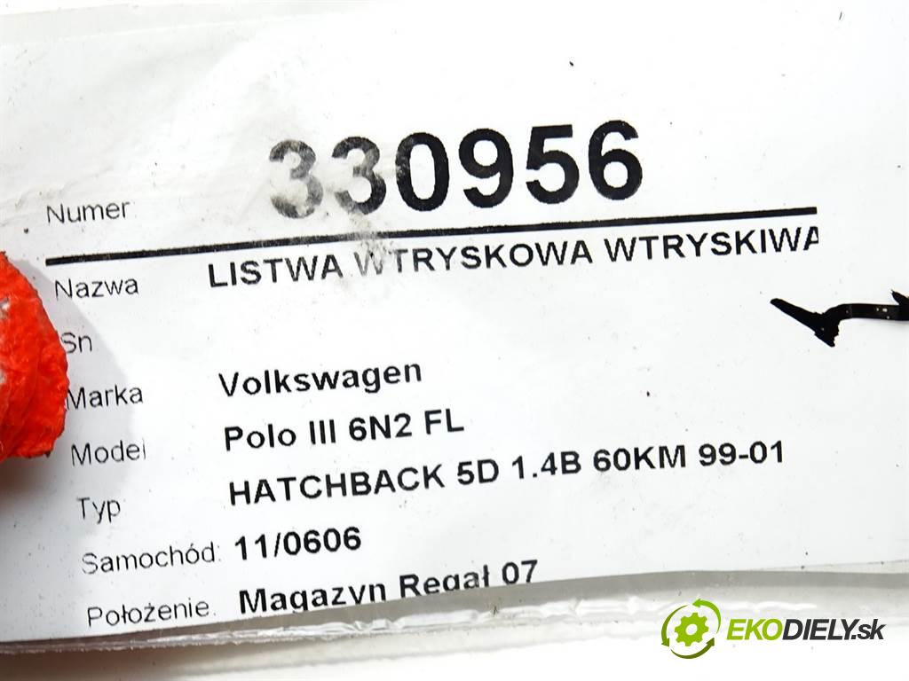 Volkswagen Polo III 6N2 FL  2001 44 kW HATCHBACK 5D 1.4B 60KM 99-01 1400 Lišta vstrekovacia Vstrekovacie ventily 030906031J (Vstrekovacie lišty)