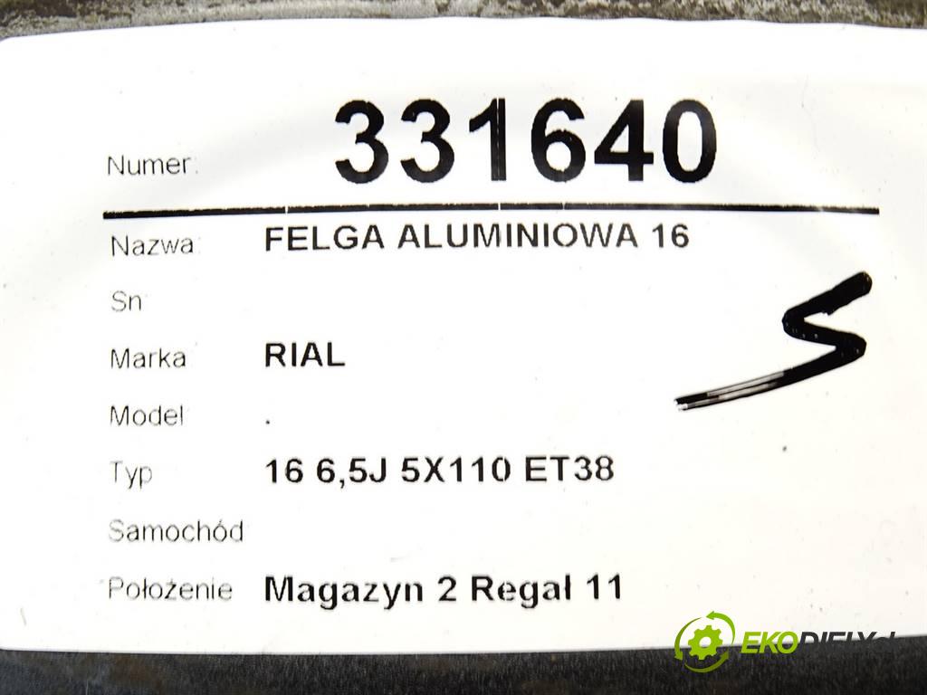 RIAL .    16 6,5J 5X110 ET38  disk 16  (Hliníkové)