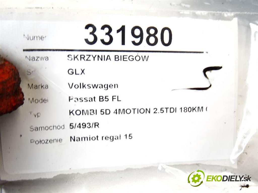 Volkswagen Passat B5 FL  2003 132 kW KOMBI 5D 4MOTION 2.5TDI 180KM 00-05 2500 Prevodovka GLX (Prevodovky)