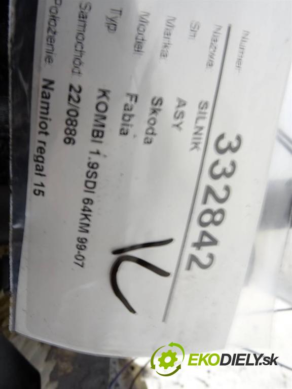 Skoda Fabia  2002 47 kW KOMBI 1.9SDI 64KM 99-07 1900 Motor ASY (Motory (kompletné))