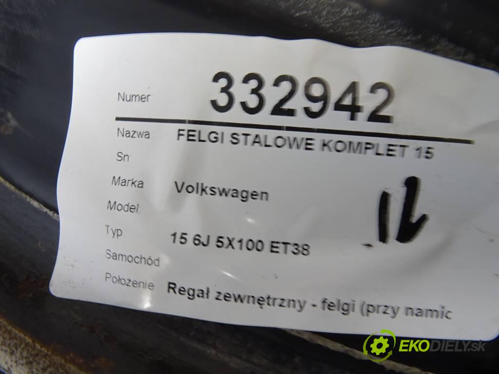 Volkswagen     15 6J 5X100 ET38  disky plechové 15  (Plechové)