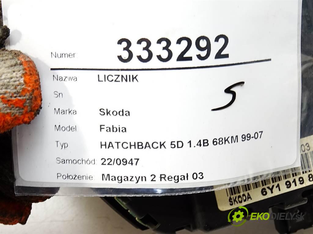 Skoda Fabia  2001 44 kW HATCHBACK 5D 1.4B 68KM 99-07 1400 Prístrojovka 6Y1919860C (Prístrojové dosky, displeje)