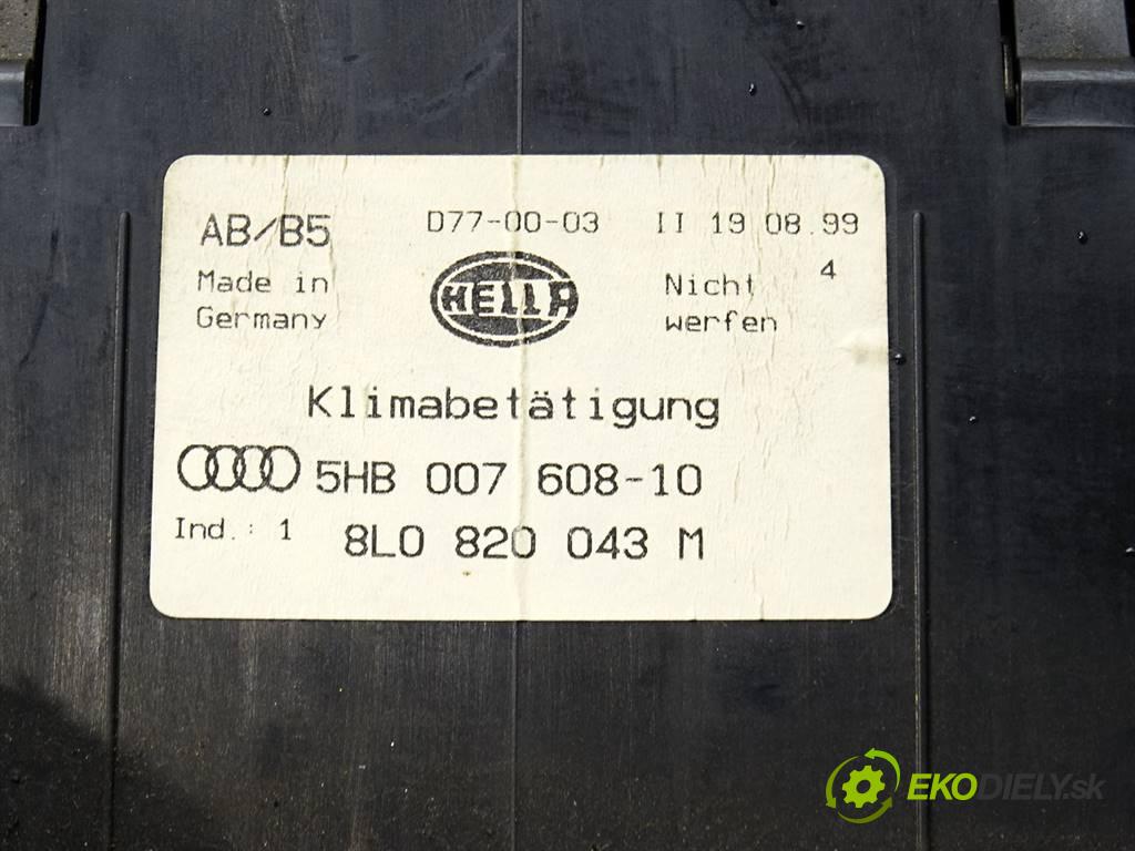 Audi A3 8L    HATCHBACK 3D 1.9TDI 110KM 96-00  Panel ovládaní topení 8L0820043M (Ovládaní topení a přepínače)