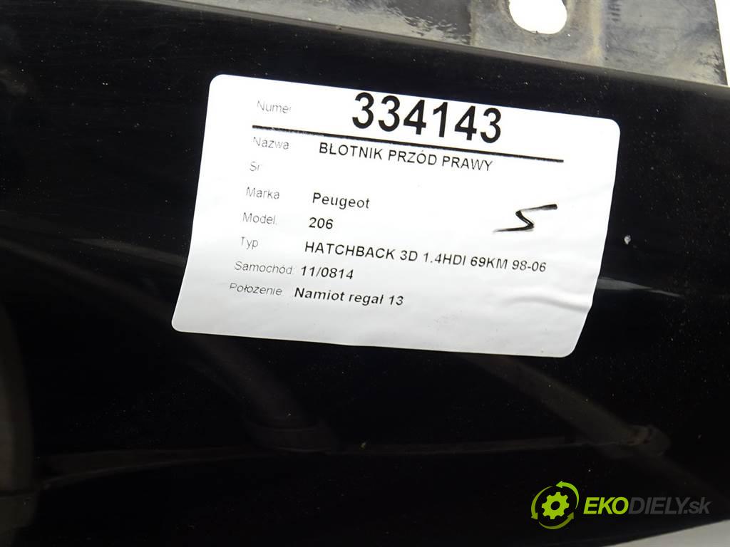Peugeot 206  2002 50 kW HATCHBACK 3D 1.4HDI 69KM 98-06 1400 blatník přední část pravý