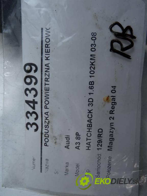Audi A3 8P  2005 75 kW HATCHBACK 3D 1.6B 102KM 03-08 1600 AirBag volantu 8P0880201BL (Airbagy)