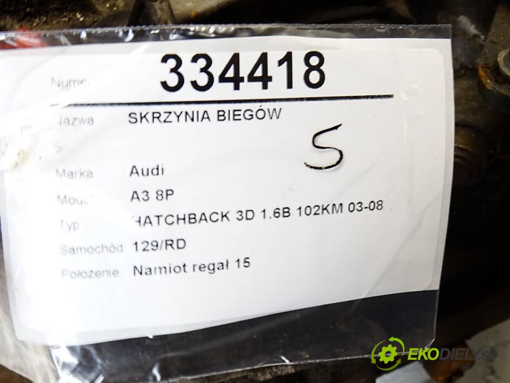 Audi A3 8P  2005 75 kW HATCHBACK 3D 1.6B 102KM 03-08 1600 převodovka  (Převodovky)