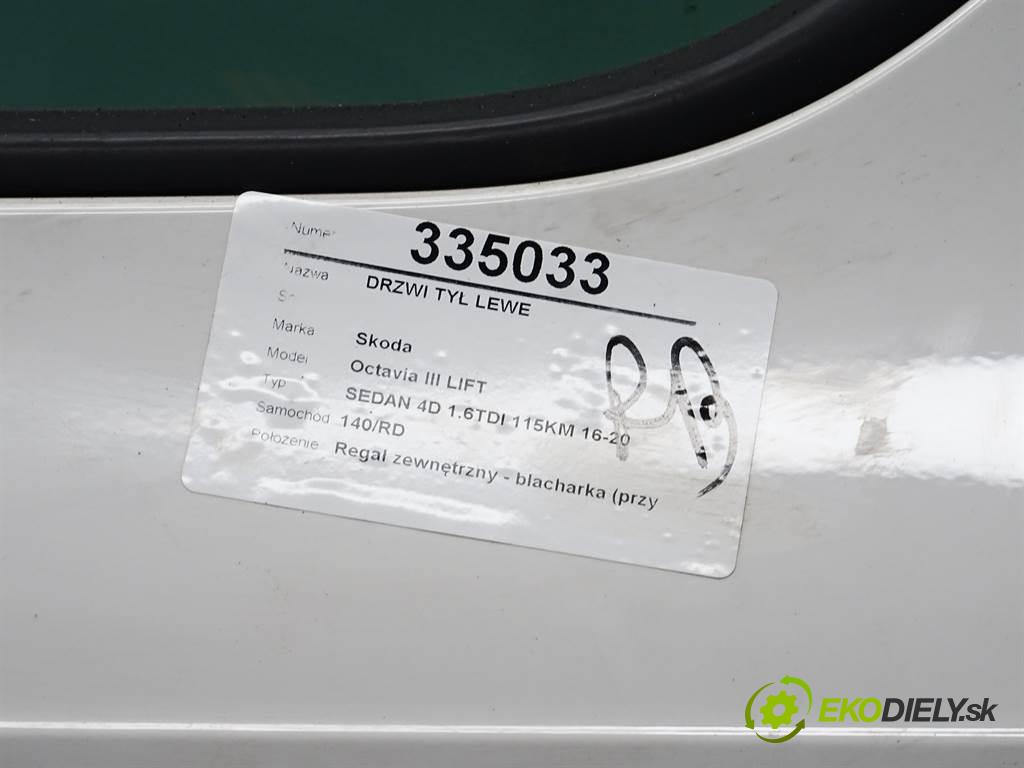 Skoda Octavia III LIFT  2018 85kW SEDAN 4D 1.6TDI 115KM 16-20 1600 Dvere zad ľave  (Ostatné)