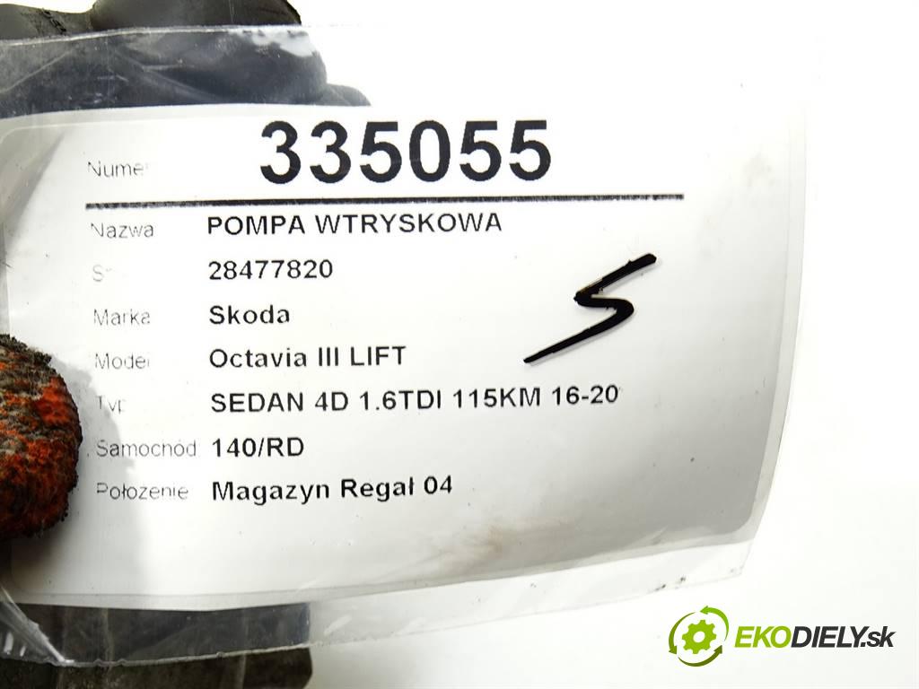 Skoda Octavia III LIFT  2018 85kW SEDAN 4D 1.6TDI 115KM 16-20 1600 Pumpa vstrekovacia 04B130755H (Vstrekovacie čerpadlá)