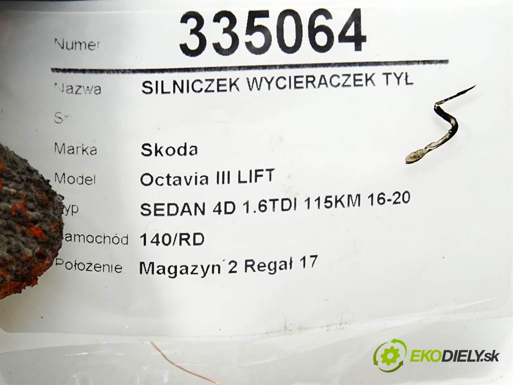 Skoda Octavia III LIFT  2018 85kW SEDAN 4D 1.6TDI 115KM 16-20 1600 motorek stěračů zadní část 5E5955711B