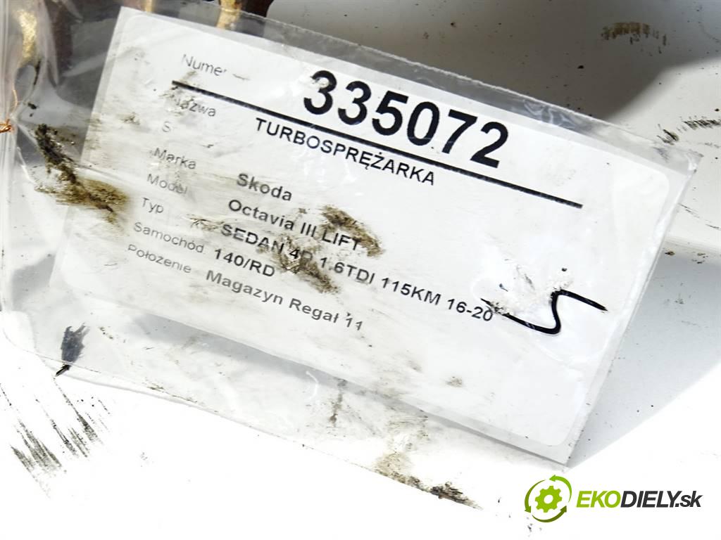 Skoda Octavia III LIFT  2018 85kW SEDAN 4D 1.6TDI 115KM 16-20 1600 Turbodúchadlo,turbo 847671-0003 (Turbodúchadlá (kompletné))