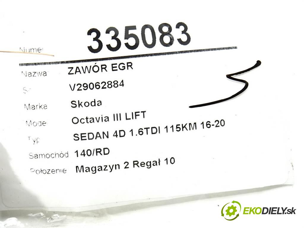 Skoda Octavia III LIFT  2018 85kW SEDAN 4D 1.6TDI 115KM 16-20 1600 ventil EGR 04L131501S (Recirkulace spalin EGR)
