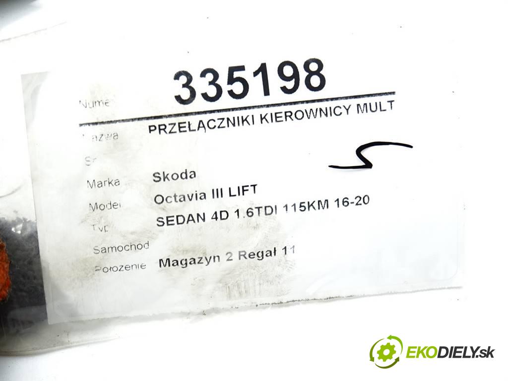 Skoda Octavia III LIFT    SEDAN 4D 1.6TDI 115KM 16-20  SPÍNAČE: volantu multifunkční: 3V0919719A