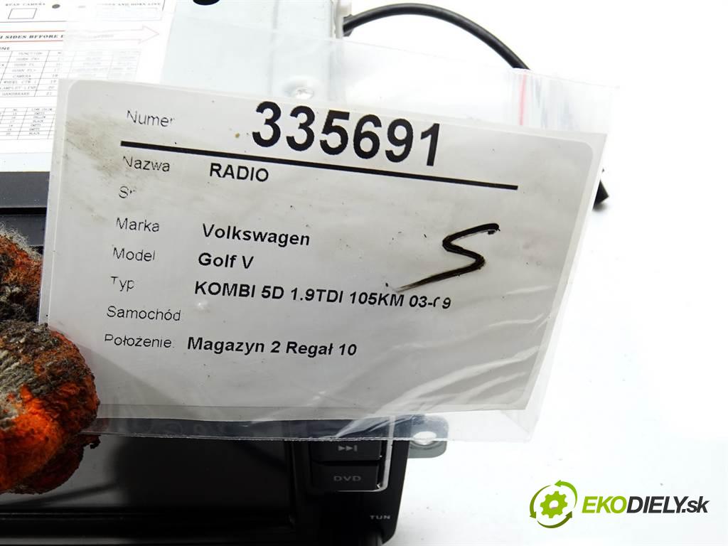 Volkswagen Golf V    KOMBI 5D 1.9TDI 105KM 03-09  RADIO Navigácia  (Audio zariadenia)