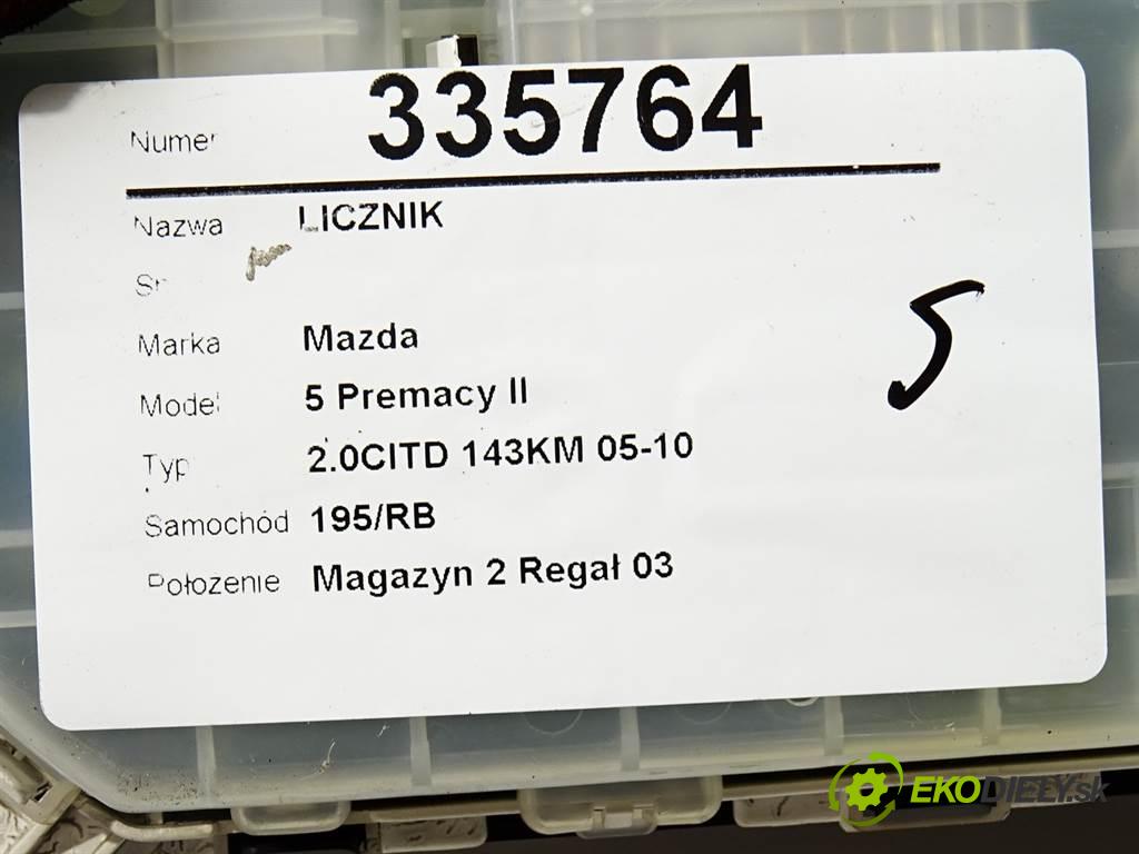 Mazda 5 Premacy II  2008 105KW 2.0CITD 143KM 05-10 1998 Prístrojovka PGCD98 (Prístrojové dosky, displeje)