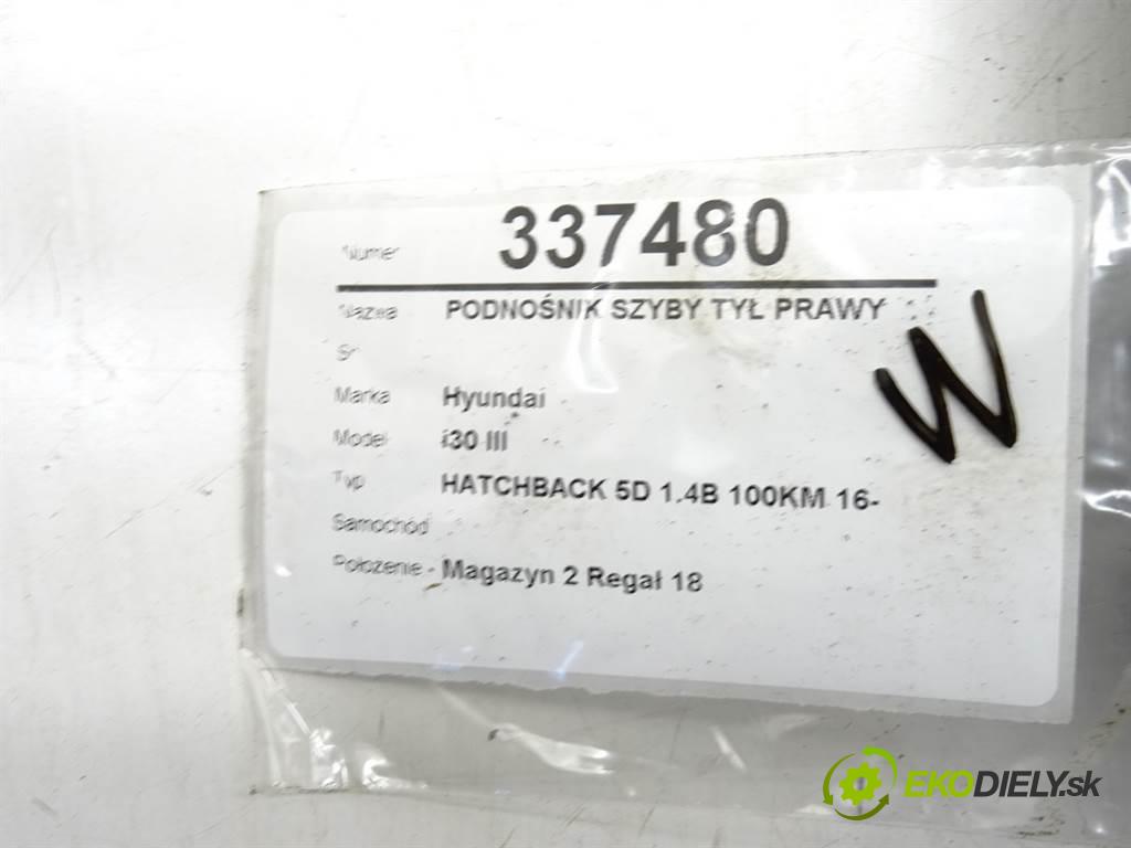 Hyundai i30 III    HATCHBACK 5D 1.4B 100KM 16-  mechanismus okna zadní část pravý 83460-G3000