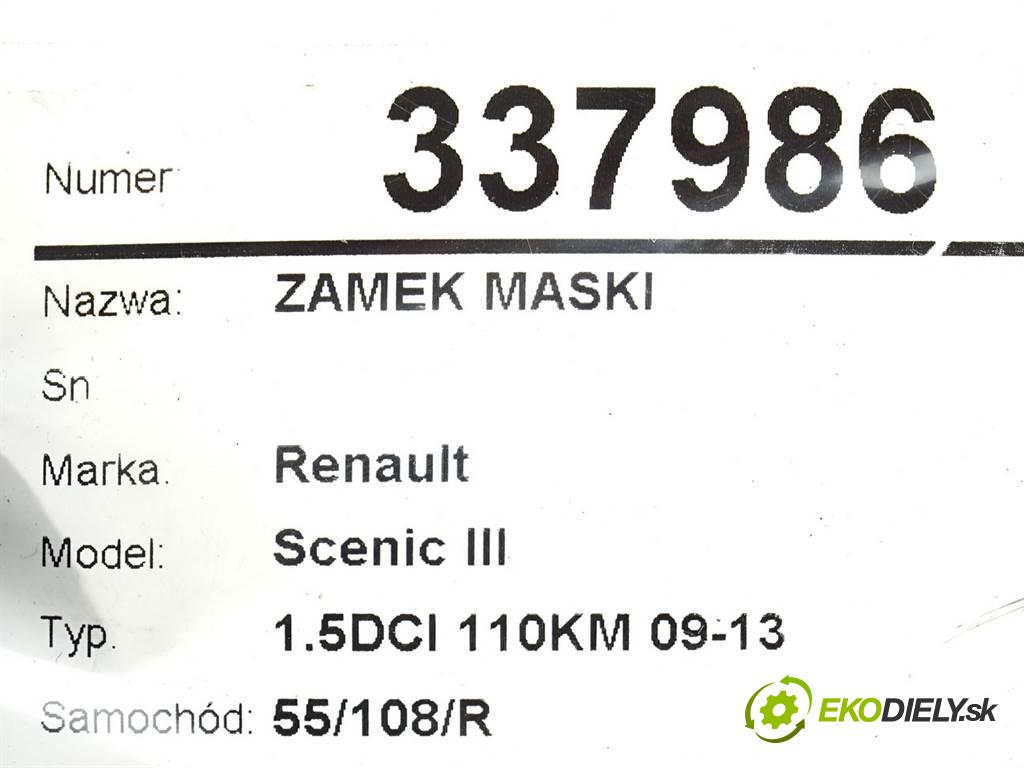 Renault Scenic III  2011 81 kW 1.5DCI 110KM 09-13 1500 zámok kapoty 656010010R