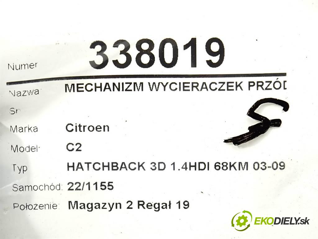 Citroen C2  2004 50 kW HATCHBACK 3D 1.4HDI 68KM 03-09 1400 Mechanizmus stieračov predný 9638117180 (Motorčeky stieračov predné)