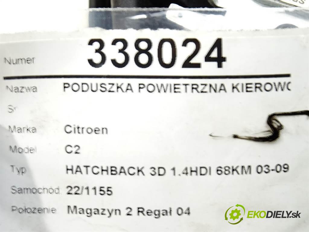 Citroen C2  2004 50 kW HATCHBACK 3D 1.4HDI 68KM 03-09 1400 AirBag volantu 96380009VD (Airbagy)