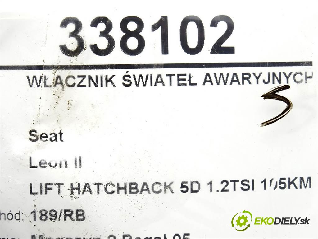 Seat Leon II  2012 77 kW LIFT HATCHBACK 5D 1.2TSI 105KM 09-12 1200 Spínač svetiel výstražných (núdzových) 5P0953235B (Prepínače, spínače, tlačidlá a ovládače kúrenia)
