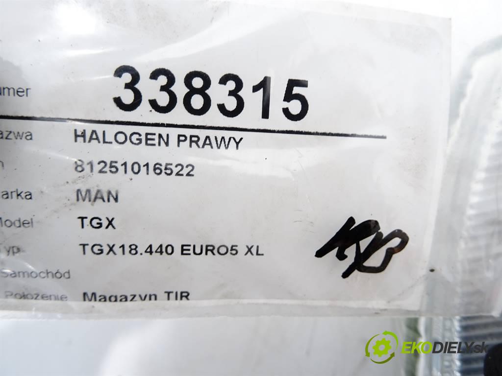 MAN TGX    TGX18.440 EURO5 XL  hmlové svetlo, hmlovka pravý 81251016522