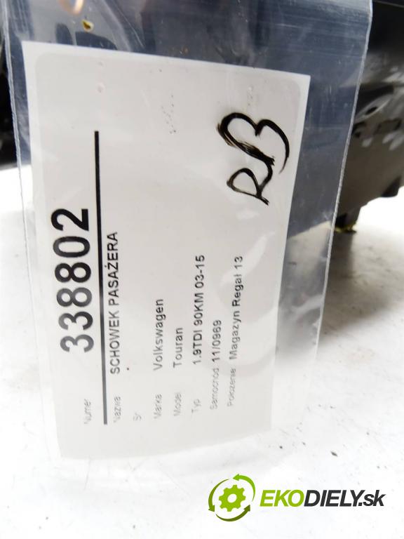 Volkswagen Touran  2005 66KW 1.9TDI 90KM 03-15 1900 Priehradka, kastlík spolujazdca  (Priehradky, kastlíky)