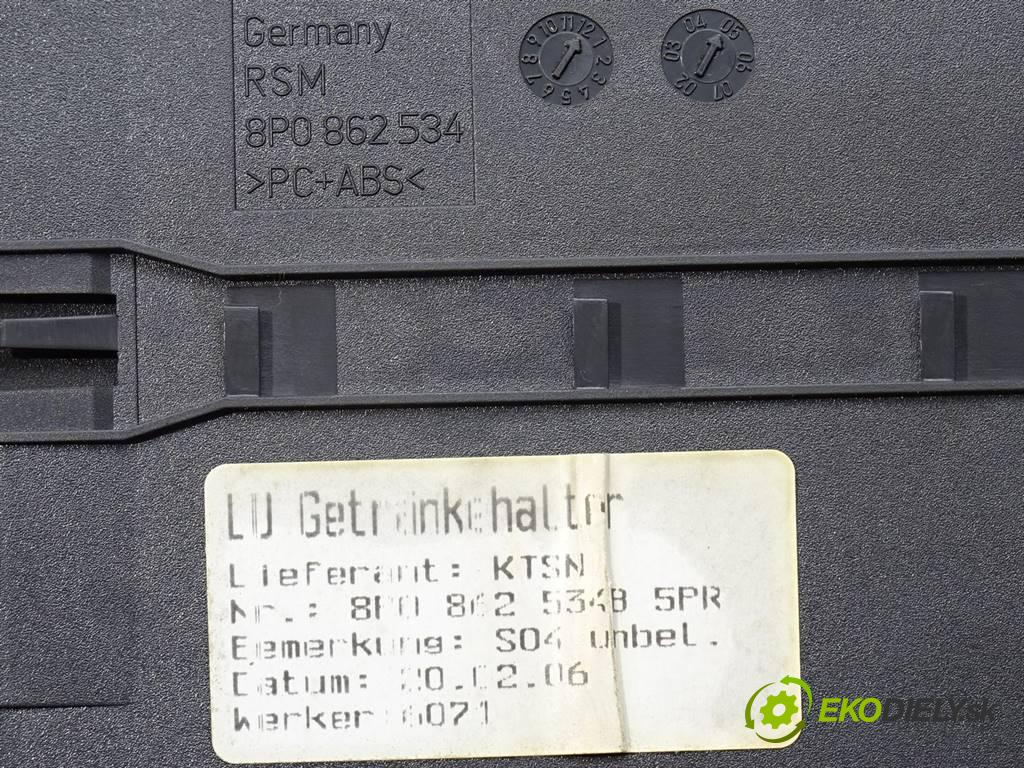 Audi A3 8P  2006  HATCHBACK 5B 1.6FSI 115KM 03-08 1600 Držiak na nápoje 8P0862534B (Úchyty, držiaky na nápoje)