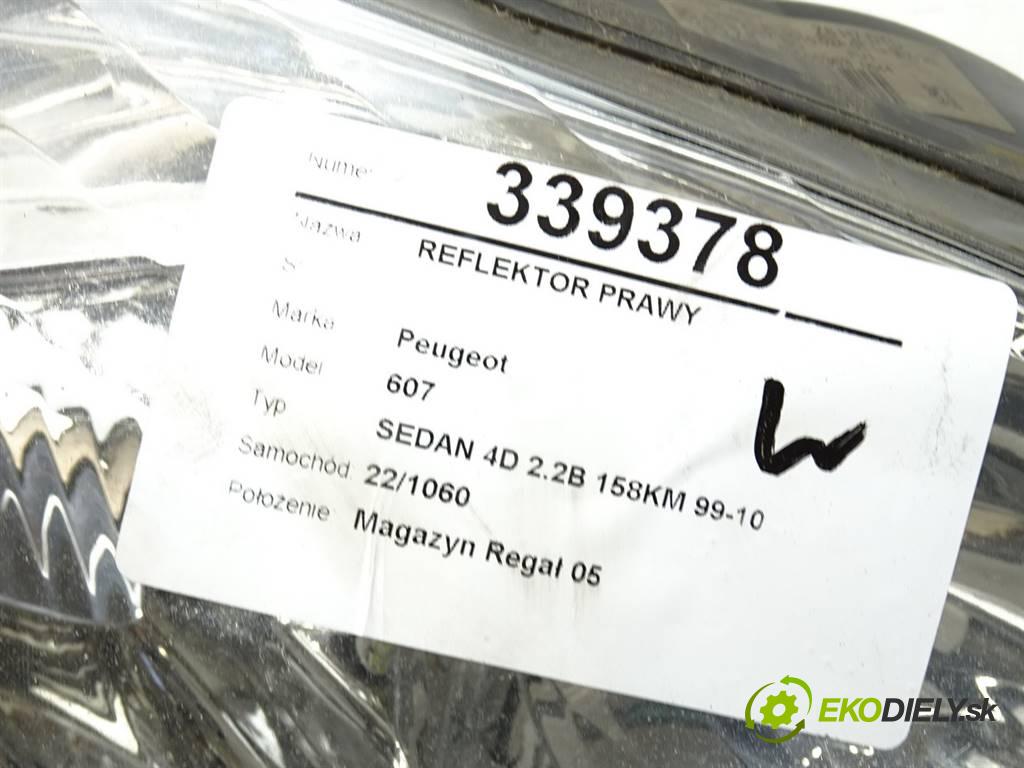 Peugeot 607  2001 100 kW SEDAN 4D 2.2B 158KM 99-10 2000 Svetlomet pravy 9641958780 (Pravé)