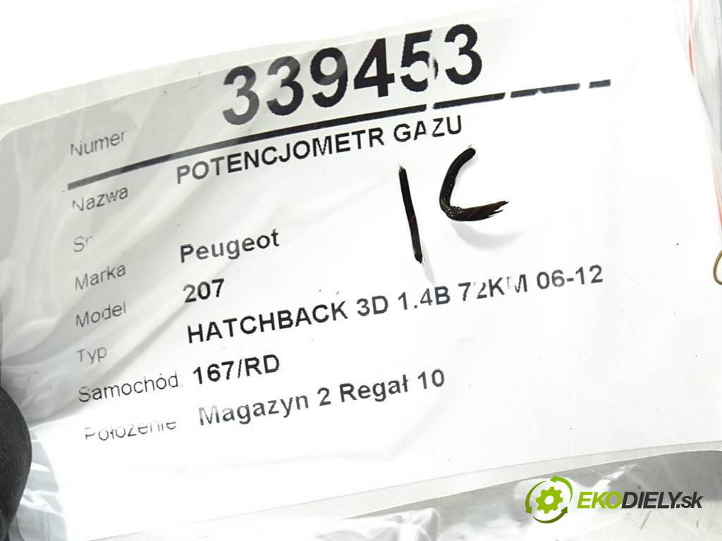 Peugeot 207  2007 54 kW HATCHBACK 3D 1.4B 72KM 06-12 1400 Potenciometer plynového pedálu 968075688002 (Pedále)