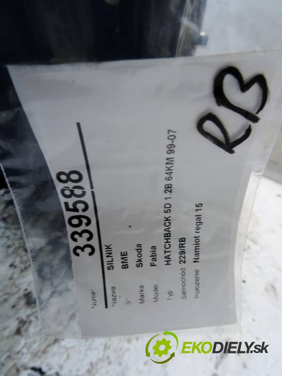 Skoda Fabia  2007 47KW HATCHBACK 5D 1.2B 64KM 99-07 1198 motor BME (Motory (kompletní))