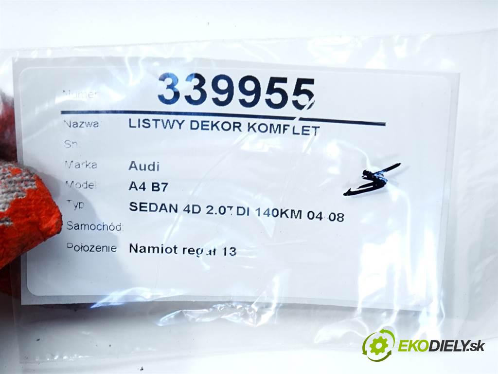 Audi A4 B7    SEDAN 4D 2.0TDI 140KM 04-08  lišty kryt 8E0867409 8E0867420 (Lišty)