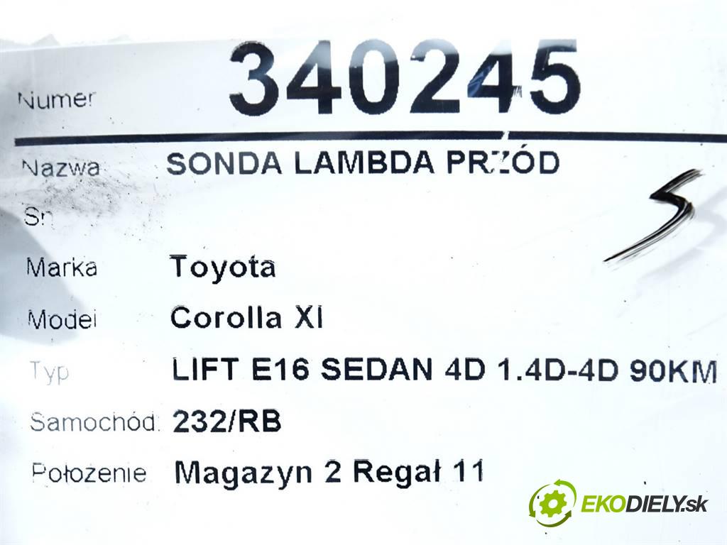 Toyota Corolla XI  2018  LIFT E16 SEDAN 4D 1.4D-4D 90KM 13-19 1400 sonda lambda predný 0281004229 (Lambda sondy)