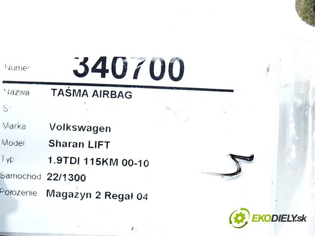 Volkswagen Sharan LIFT  2001 85 kW 1.9TDI 115KM 00-10 1900 Krúžok, slimák airbag  (Airbagy)